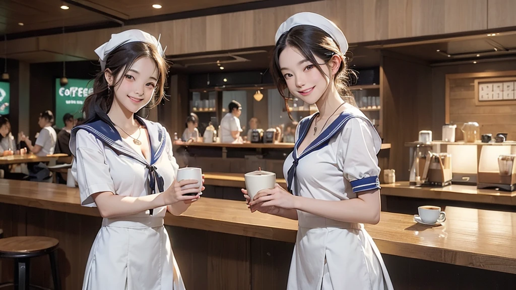
((((((((Emphasize cleavage))))))))
((((((((A junior high school girl in a sexy white short-sleeved sailor uniform))))))))
(((((((お洒落でcuteInside the Starbucks store)))))))
8K、RAW Photos、Highest quality、Super detailed、Super Resolution、Ultra HD、8K壁紙、Amazing details



(((((((Inside the Starbucks store)))))))、
((((((Sit down and eat cake、Drink Starbucks coffee、smile))))))、((Heart Necklace))




Modern and sleek design：Interior design using natural materials、Many of the designs are warm and made using wood and metal.。
Large windows：自然光をたっぷり取り入れるためのLarge windowsがあり、Providing a bright and open space。
Green Interior：Potted plants are effectively placed、It creates a relaxing atmosphere。
artwork：Works by local artists、Starbucks-related art on display。
Cozy seating：Cushioned chairs and sofas、Bar sheet etc.、A variety of seating options available。
Open kitchen area：Being able to see how drinks and food are made、We provide peace of mind and transparency。
Unique lighting：Antique lamps and chandeliers、Modern lighting fixtures are used。
Comfortable background music：Relaxing music is playing、A comfortable space is provided。
Wide々Table space：一人でもグループでも使いやすいWide々There is a table with。
Community Table：There is a large table where you can socialize with other customers.。
Seasonal decorations：The decorations are themed according to the season.。
Design with a local feel：The design incorporates the local culture and characteristics.。
Fragrance production：コーヒーの香りが店内にWideがり、A space that satisfies the five senses has been created.。
Conversation with a barista：フレンドリーなConversation with a baristaが楽しめるカウンターエリアがあります。




8K、RAW Photos、Highest quality、masterpiece:1.2、Super detailed、Super Resolution、Ultra HD、8K壁紙、Amazing details、Photorealistic:1.4、Having fun by the water、Full Body Shot、Full body photo、High-resolution RAW color photos、Professional photos、A scene full of emotion、Very detailed and beautiful、Ultra HD、8K壁紙、Amazing details、Huge file sizes、Highly detailed beautiful girls、Highly detailed face Highly detailed eyes、Extremely realistic skin、 Highly detailed fingers, Highly detailed nose, Highly detailed mouth, Perfect Anatomy, Highly detailed background, Highly detailed clothing, Teen, cute女の子, Famous Japanese Idols, cute, Realistic body, Slender, White skin, Glowing Skin, Slim body, Realistic Face, Delicate eyes, double eyelid, 



