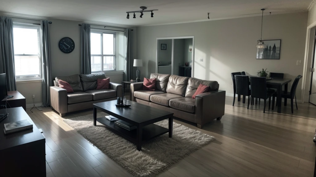 living room of a scary apartment.