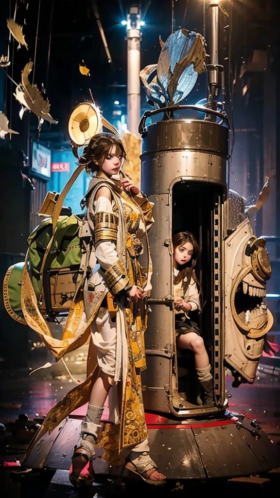 Close-up of two teenage girls on the battlefield