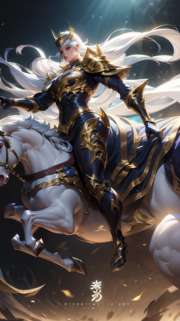 Beauty Knight。Tight knight suit。Handsome face。White and tender skin。Perfect and attractive figure。Galloping on a horse。Plump thighs exposed。Exposed thighs。Exposed shoulders and back。Full body portrait。