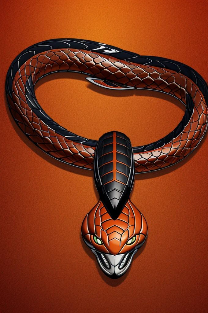 realistic viper logo with torquoise, red ,and orange colors