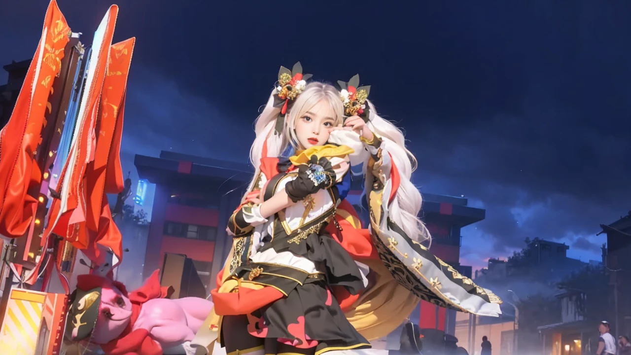 ulzzang-6500-v1.1, (raw photo:1.2), (photorealistic:1.4), beautiful detailed girl, very detailed eyes and face, beautiful detailed eyes, ridiculous, incredibly ridiculous, huge file size, super detailed, high resolution, very detailed, best quality, masterpiece, ((fashion clothing with diverse colors)), illustration, very detailed, CG, unified, 8k wallpaper, amazing, fine detail, masterpiece ,best quality, very detailed CG uniform 8k wallpaper, light on face, movie lighting, 1girl, , long white hair, side splits, (big breasts), ()), ((dynamic pose))), ((sexy pose))), (camel toe), (half), (pantyhose)), ((black hip skirt))