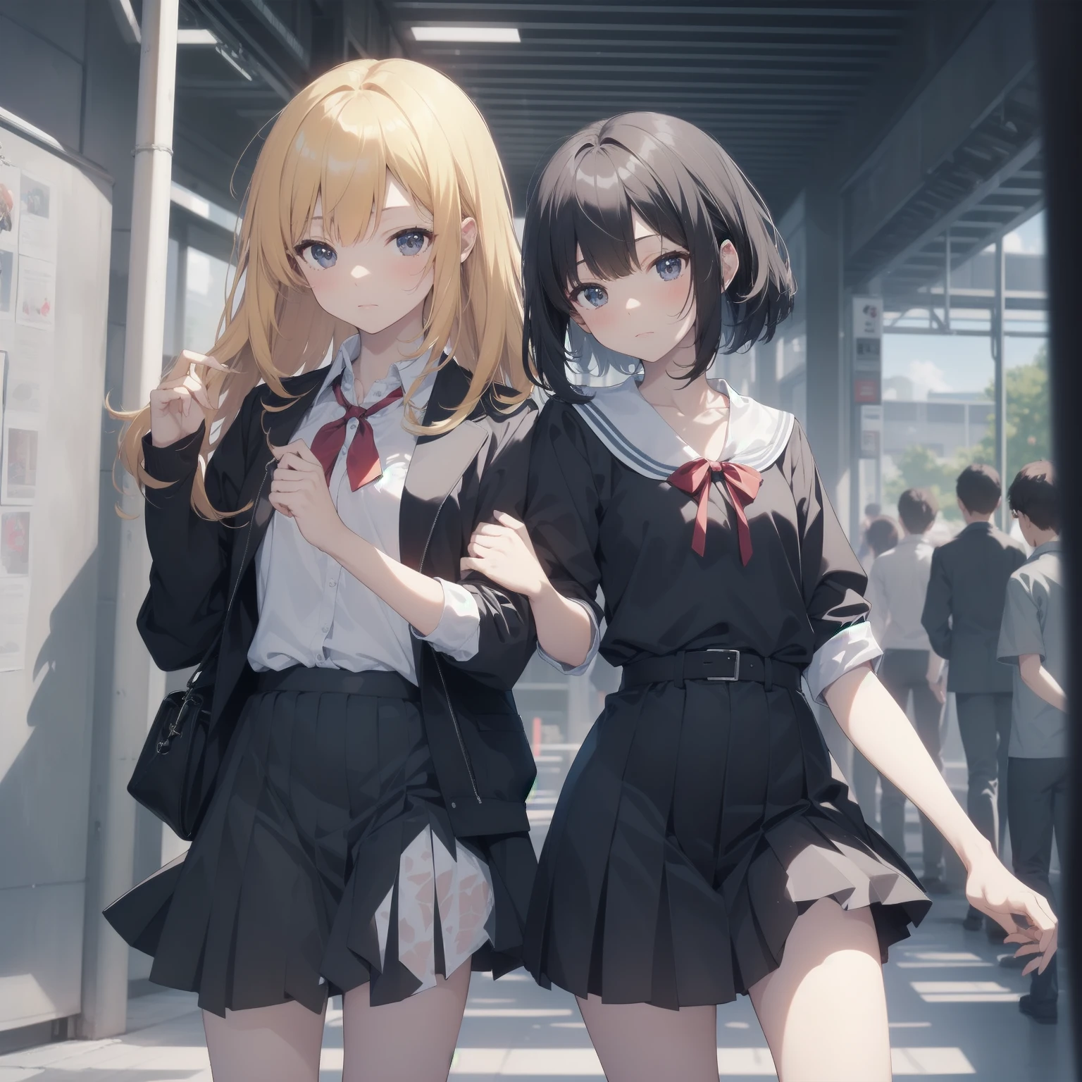 ultra-absurdres-Top quality by artist God, ultra-detailed, high resolution, anime moe artstyle, best anime 8k konachan wallpaper, pixiv contest winner, pool:2810, perfect anatomy,break, 1girl, (Please draw a girl walking sleepily to school alone. )break,(Solo,little female, 13-year-old:1.3),Full limbs, complete fingers,a junior high school student, (very short hair), short cut, flat chest, , small butt, small black eyes, beautiful detailed eyes, well-proportioned iris and pupils, expressive eyes, highres detailed hair, soft expression, salor school_uniform, sailor collar, serahuku, bow, pleated skirt,(Detailed Lighting), (Detailed background), in the School commute route. break,super detailed skin, Best cinematic lighting powered by famous artist, 8k,beauty illustration,photoshop_(medium),very aesthetic,break,((artist:yamamoto_souichirou )), artist:clamp ,artist:carnelian ,artist:kantoku ,
