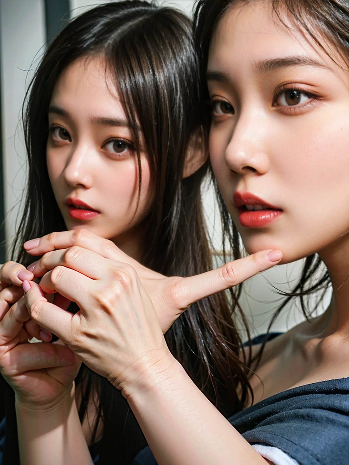 (8K、RAW Photos、Highest quality、masterpiece:1.2)、(Realistic、Realistic)、girl、Selphy、Selfie、Angle of view of the smartphone's internal camera、(Beige Bikini、Micro Bikini、Beige tight skirt、Wear western boots、Boomerang Pants、Wear a Panama hat、Too much exposure、Large Breasts、Bare Chest、Ofeet、Knead、smile、Medium Hair、View from the front、Wear stiletto heels、bend、feetを広げる))Poolサイド、Pool、surrounded by gangs、Lots of eyelashes、Glowing eyelids、skeletally correct