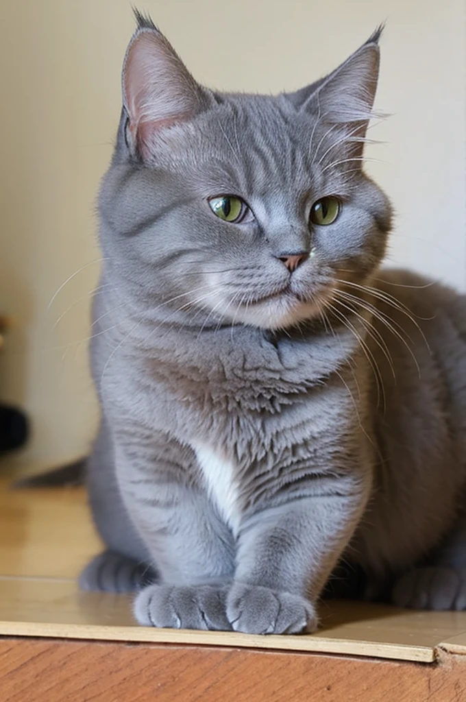 Gray cat head, Fluffy and cute