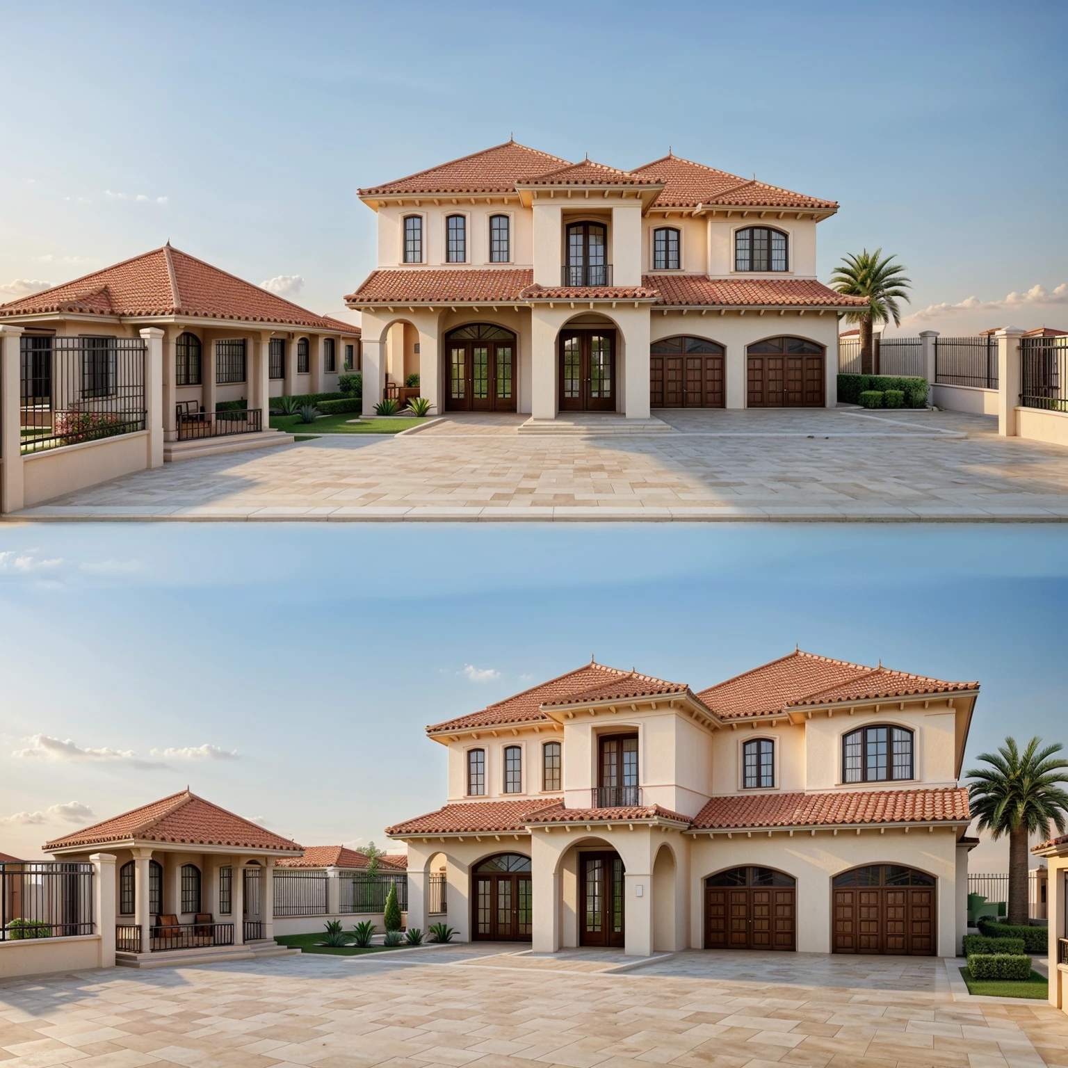 PLATFORM KTHOUSE, (Mediterranean Revival house , Mediterranean Moldings:1.3, close houses and trees), (Mediterranean Revival style architecture), Clay Effect wall:1.4 , midnoon:1.3