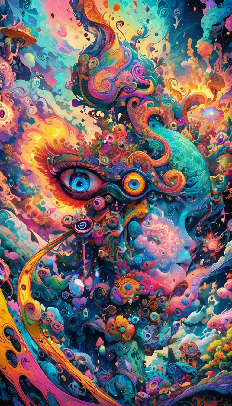 ((Miss)),(best quality,4K,8K,high resolution,masterpiece:1.2),Extremely detailed, [Vibrant colors], [Psychedelic pattern], [Glittering texture], [Abstract shapes], [unique design], [Fascinating light], [creative composition], [Fun elements], [Dreamy atmosphere], [ArtisticExpressions], [Fantasy surrealism], [Vibrant movement], [Futuristic Aesthetics], [Magical charm], [Bold and energetic], [Psychedelic atmosphere], [Neon], [Compromise], [Ethereal Beauty], [An otherworldly experience], [Whimsical touch], [sensory overload], [mind-bending fantasy], [Electricity], [Hypnotic vision], [Mysterious nature], [Imaginative footwear], [Eye-Catching Details], [Dynamic comparison], [trippy colors], [exquisite craft], [Appealing visuals], [Captivating perspective], [Unconventional design], [Thinking expansion], [Unforgettable shock].