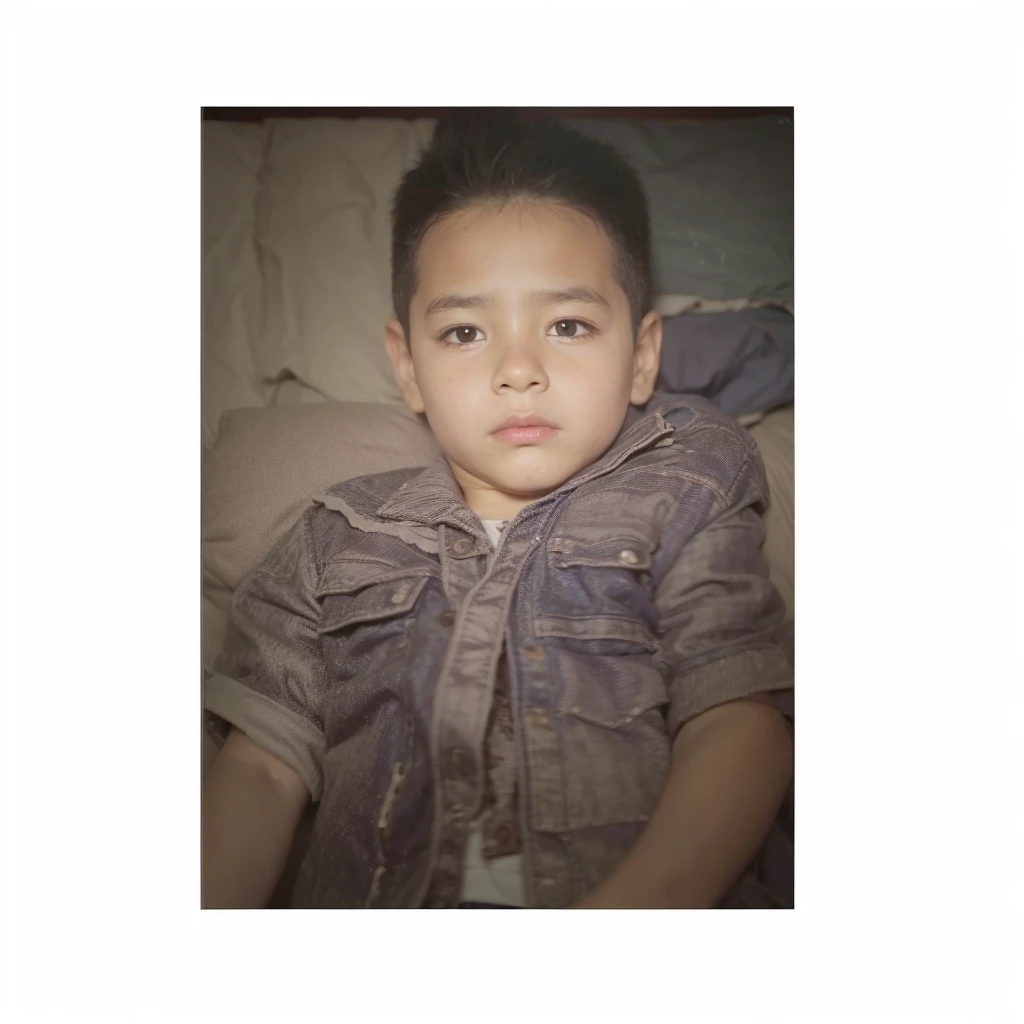 a realistis spanish boy age 4 years wear a blue jeans jacket,ultra hd 8k