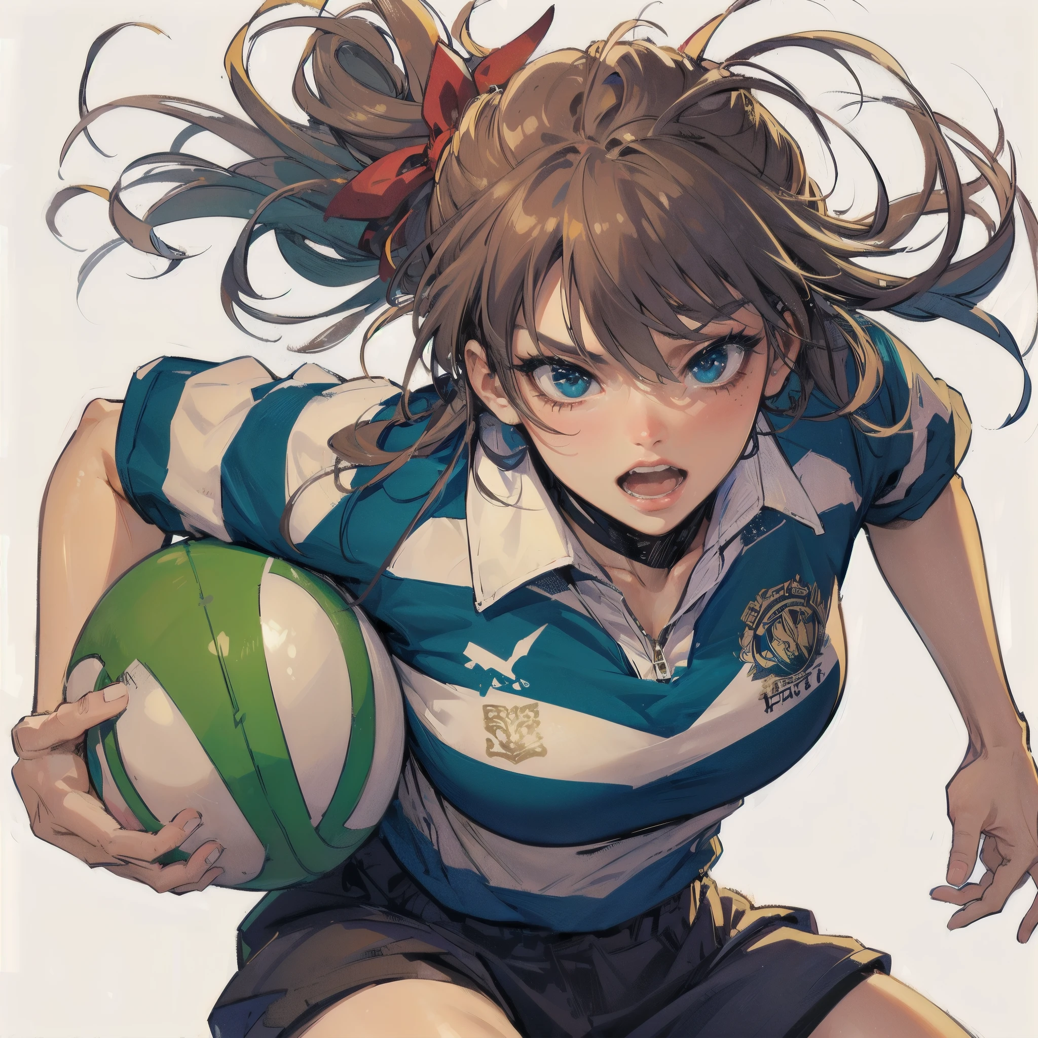 masterpiece, (textured skin), best quality, gorgeous beautiful girl, (a female swimming athlete), detailed clothes,large breasts,narrow waist,, (beautiful face), cinematic lighting, (at swimming venue ),