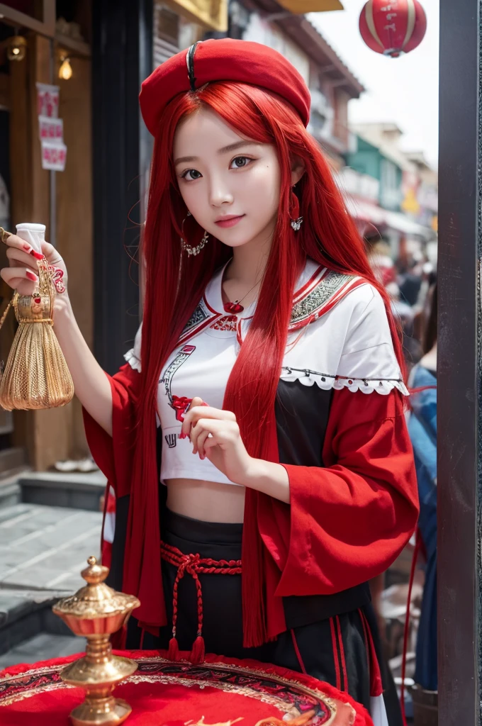 Red hair，Winning spirit，fortune teller，God，girl