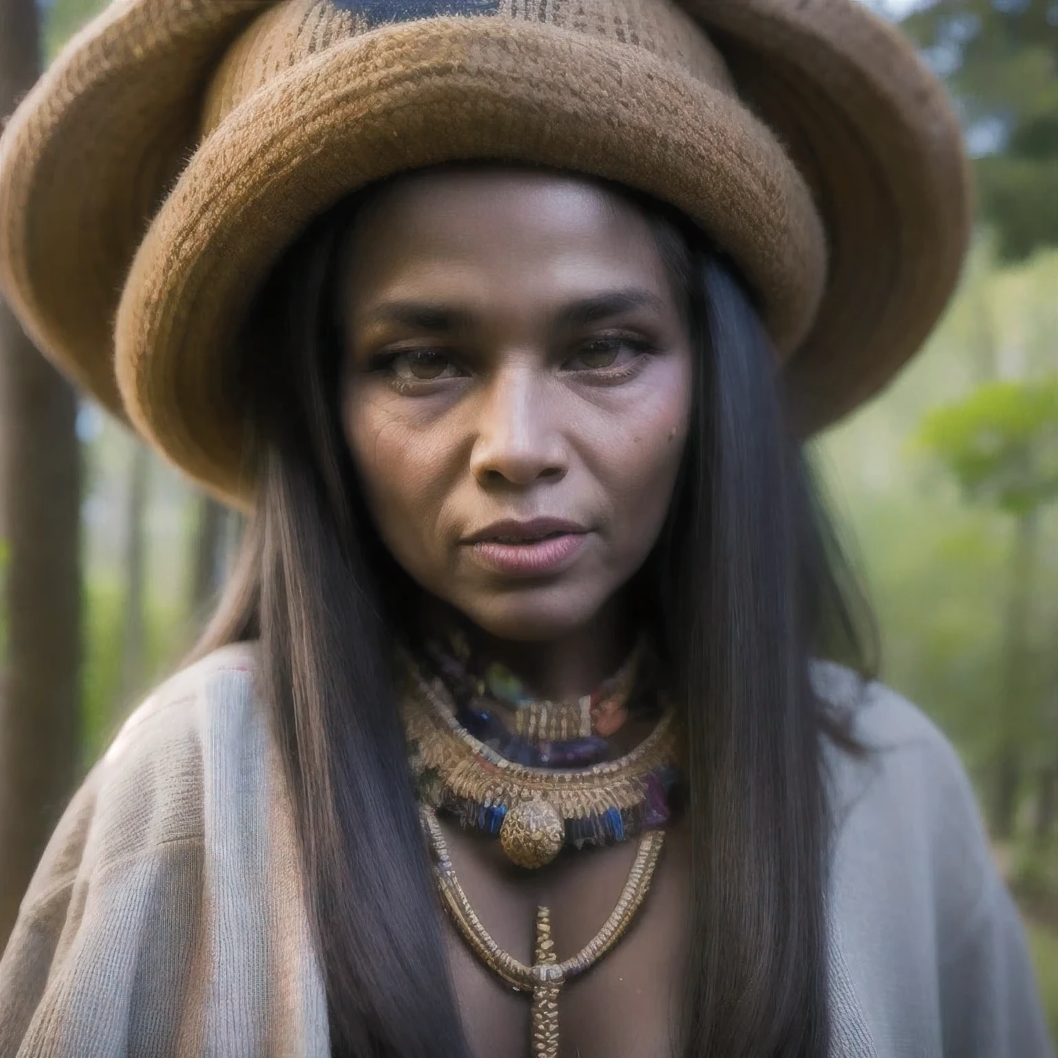 a close up of a person with white paint on their face, aboriginal capirote, aboriginal, award winning cinematic still, still from the film, new guinea mud man, songlines, still from a live action movie, still from a music video, her face is covered with mud, still from film, aboriginal australian hipster, still from nature documentary