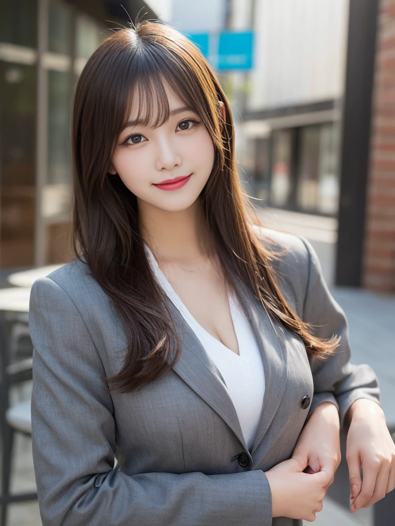 table top, highest quality, figure, super detailed, finely, High resolution, 8k wallpaper, Perfect dynamic composition, beautiful and fine eyes, sexly下着,bob hair, middle of chest, Natural color lip, ランダムでsexlyポーズ,smile,20 year old girl、Huge 、suit、suit jacket、sexly、nipple,Cowgirl