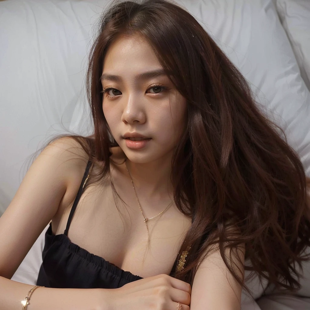 there is a woman with long hair sitting on a bed, 18 years old, asian girl, 2 4 year old female model, anime thai girl, 2 2 years old, asian, young asian girl, 1 6 years old, asian female, south east asian with long, 21 years old, she is about 2 0 years old