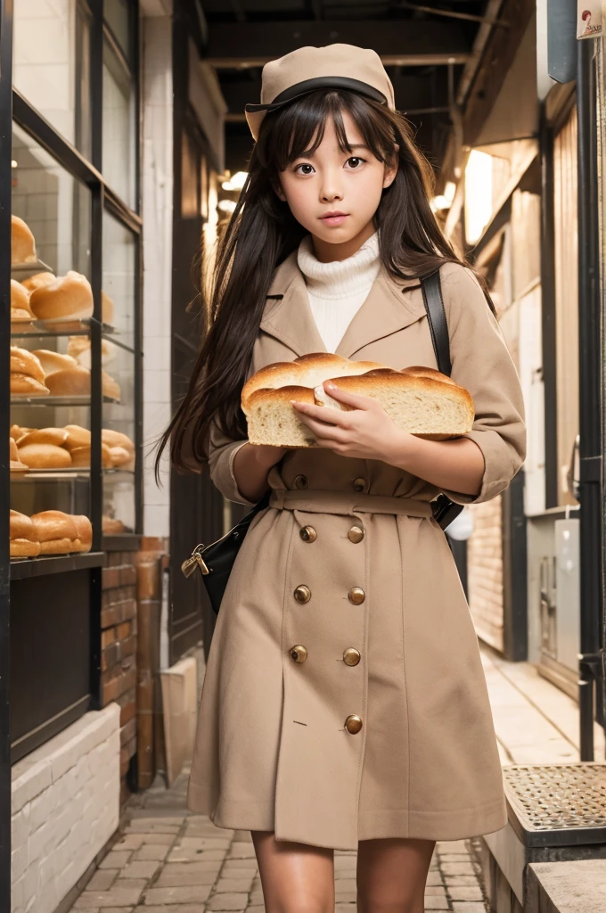 A girl pops out of the bread