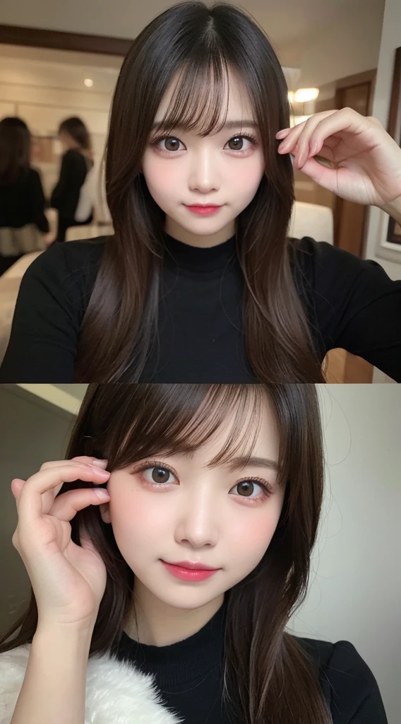 profile, Highest quality, shape, Very detailed, finely, High resolution, 8k wallpaper, 完璧なダイナミックな構shape, Beautiful and exquisite,ランダムなcute髪,,Natural color lip、20-year-old girl、cute、Looking into the camera,Always blur the background,Perfect and beautiful face,Slim face and figure,Big eyes、Putting on gal makeup,Small face,Shooting from below、Blurred Background,Elegant feminine face、Cyberpunk Fashion、smile、Change pose randomly、Randomly change the shooting angle and position、One person、Real Photo、Raw photo、Real human skin,finely描かれた肌:1,4、Normal anatomy