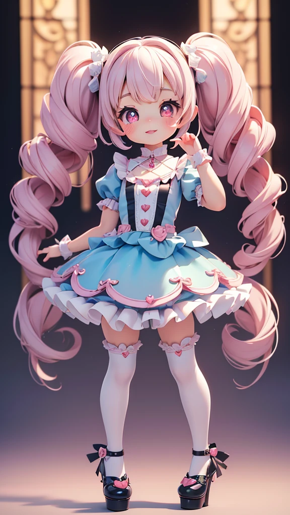 ((petite bishojo, little 2girls)), ((cute  face)), ((heart shaped pupils)), ((masterpiece)), ((best quality)), ((ultra detailed)), ((exquisite)), ((depth)), ((crisp)), ((16k)), ((beautiful and aesthetic)), ((super detailed skin)), ((high standard)), ((highres)), ((perfect anatomy)), (full body), (blush), (lipstick), ((dolly)), (((kawaii pose))), (white, blue, black), (perfect fingers), (perfect hands)