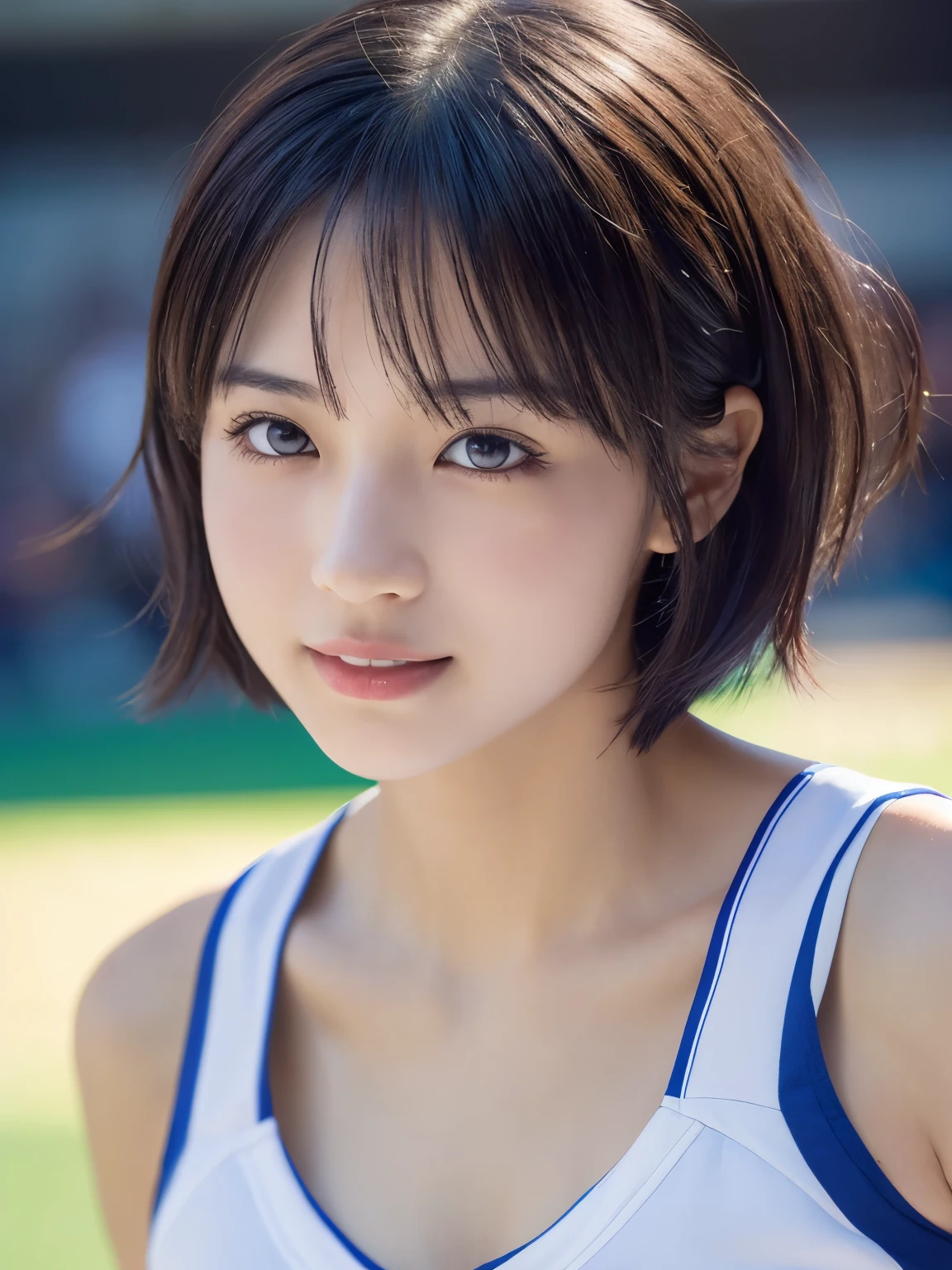 (Holding a pompom), (Cheerleader:1.2),(beautiful girl:1.3), (17 years old), (Highest quality:1.4), (Very detailed), (Very detailed美しい顔と目), (Sweat:1.2),Symmetrical eyes, (Dance 1.5), (Look Away:1.5), (Cheerleaderの衣装:1.3), smile, Open your mouth, White skin, Great face, iris, Short Bob Hair, (Skinny body type:1.2), (Flat Chest:1.2),Smooth, Very detailed CG 統合 8k 壁紙, High-resolution RAW color photos, Professional photography, Light, BackLight, dream-like, impressive, Written boundary depth, Basketball court, Cowboy Shot, (Close-up of face:1.2)
