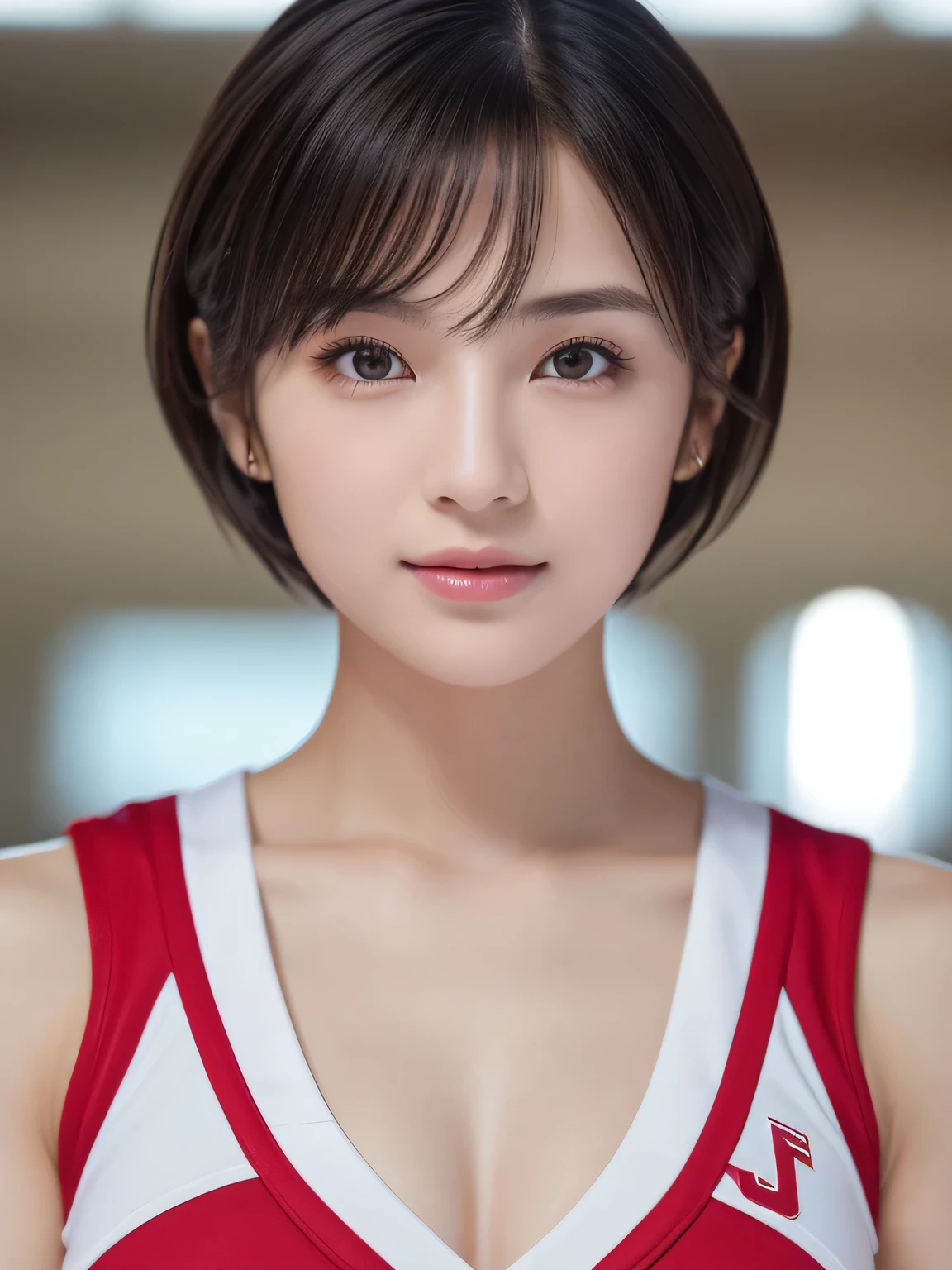 (Holding a pompom), (Cheerleader:1.2),(beautiful girl:1.3), (), (Highest quality:1.4), (Very detailed), (Very detailed美しい顔と目), (Sweat:1.2),Symmetrical eyes, (Dance 1.5), (Look Away:1.5), (Cheerleader costumes:1.3), smile, Open your mouth, White skin, Great face, iris, Short Bob Hair, (Skinny body type:1.2), (Flat Chest:1.2),Smooth, Very detailed CG synthesis 8k wallpaper, High-resolution RAW color photos, Professional photography, Light, BackLight, dream-like, impressive, Written boundary depth, Basketball court, Cowboy Shot, (Close-up of face:1.2)
