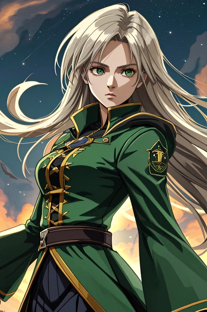 Highest quality，High resolution，((Zundamon)) ，One person，（knife），（green_coat），woman，One personで，Minors，，strongest，Anime Style，（Night Sky_background），(Limbs)，(Full Finger)，(Accurate fingertips), (The finer details), (Super detailed)，4K，(high resolution)，whole body, (Front angle), Looking at the camera,masterpiece，(Subtle details)，(Intricate details)，Octane Rendering，(Hyper Detail)，