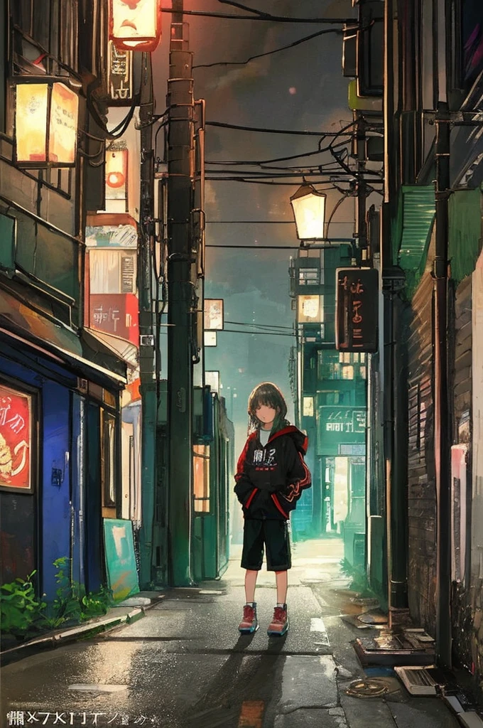 (masterpiece、Highest quality、Highest quality、Official Art、Beautiful and aesthetic:1.2)、Near future、Blade Runner、Slum Street、Late at night、Lo-fi Hip Hop、Cafe with small lights、Residential Street、silence、It&#39;s raining a little、A view without people