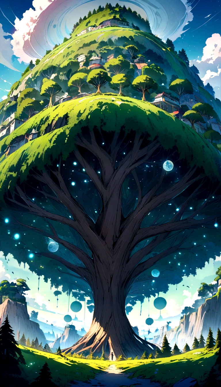 Planet Earth without water, human trees, atmosphere