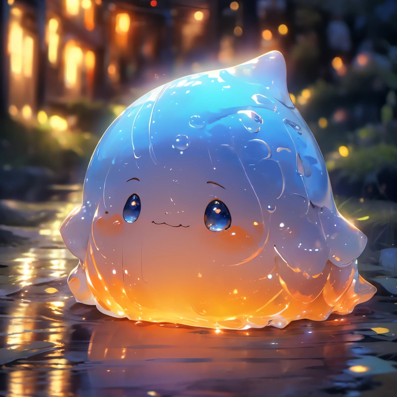 ( Cute Water Slime, Orangeのスライム, Shiny、that'It's fluffy, Slime Texture, Transparent slime, glitter slime, Orange, 鮮やかなOrange, glitter and magic, Soft and stretchy, Tight fit and elasticity, playfulness and fun,、Playing with a 、Slime bubbles floating)
(Highest quality, Super detailed, Realistic:1.37), Vibrant colors, Studio Lighting, Vibrant colors, Bokeh