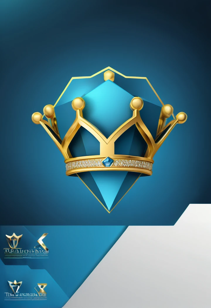 a 3D stylized logo of the letters TR with a golden crown, Hexagon, vector, best qualityer,