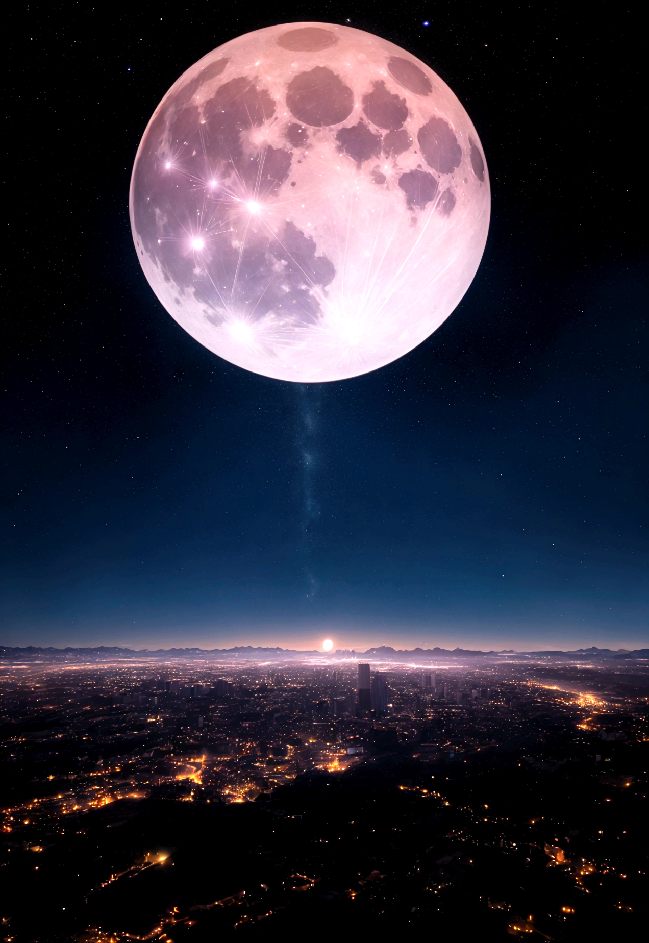Background of a beautiful night sky with a full moon