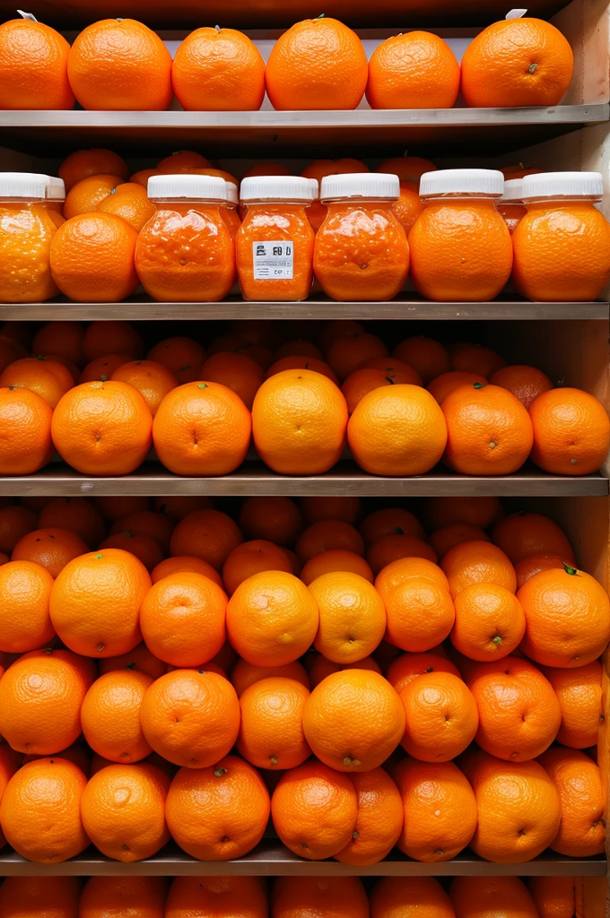 The situation where mandarin oranges are lined up in a narrow space