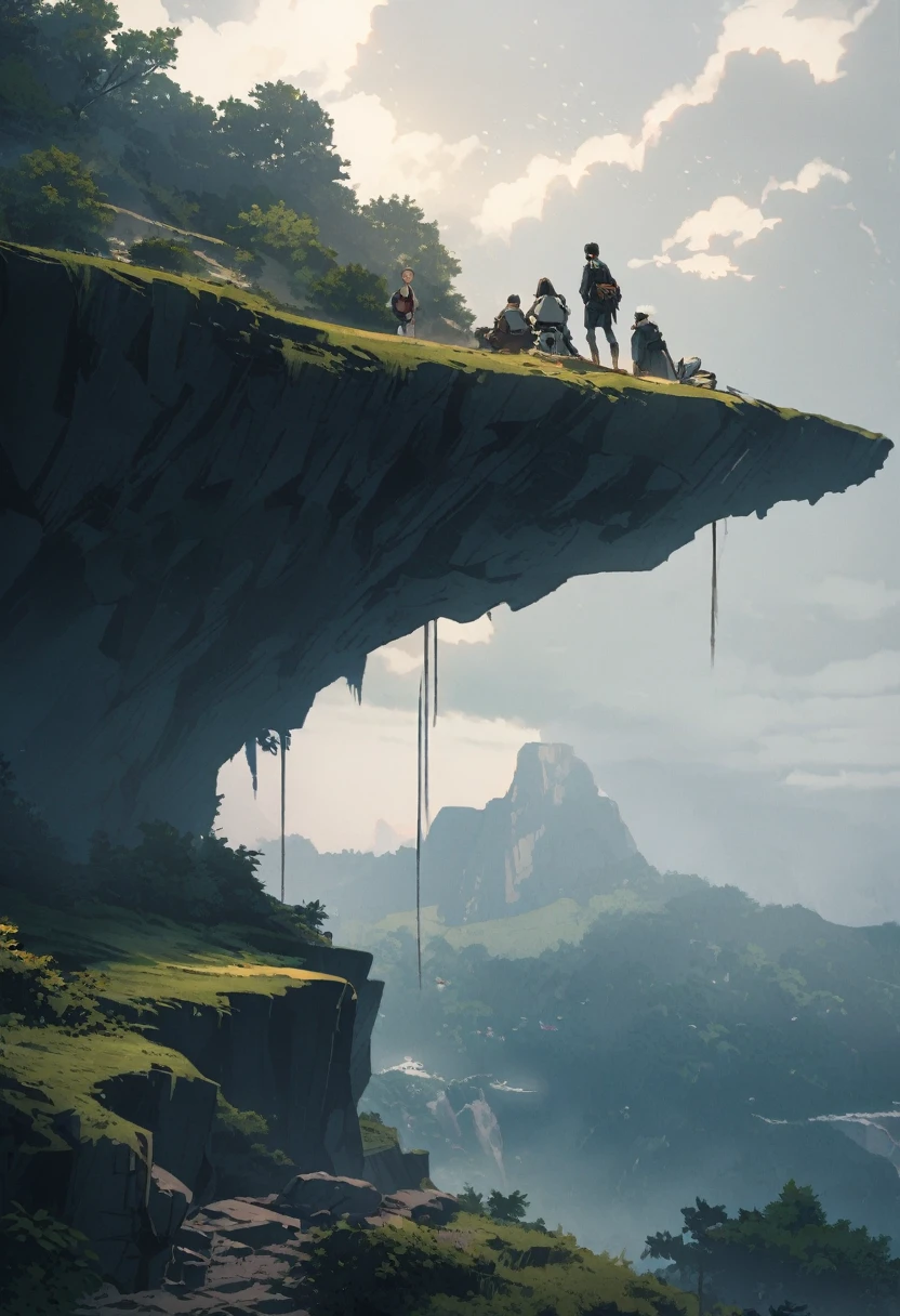 cliffの上から手を伸ばす、help、cliff