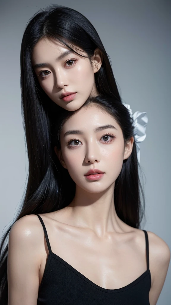 Quiet,Light makeup,Sexy,Peerless Beauty,Intellectual,clavicle,Neat long hair,Black Hair,Delicate face,Exquisite facial features,Natural expression,Natural eyes,sexy blue sports shorts