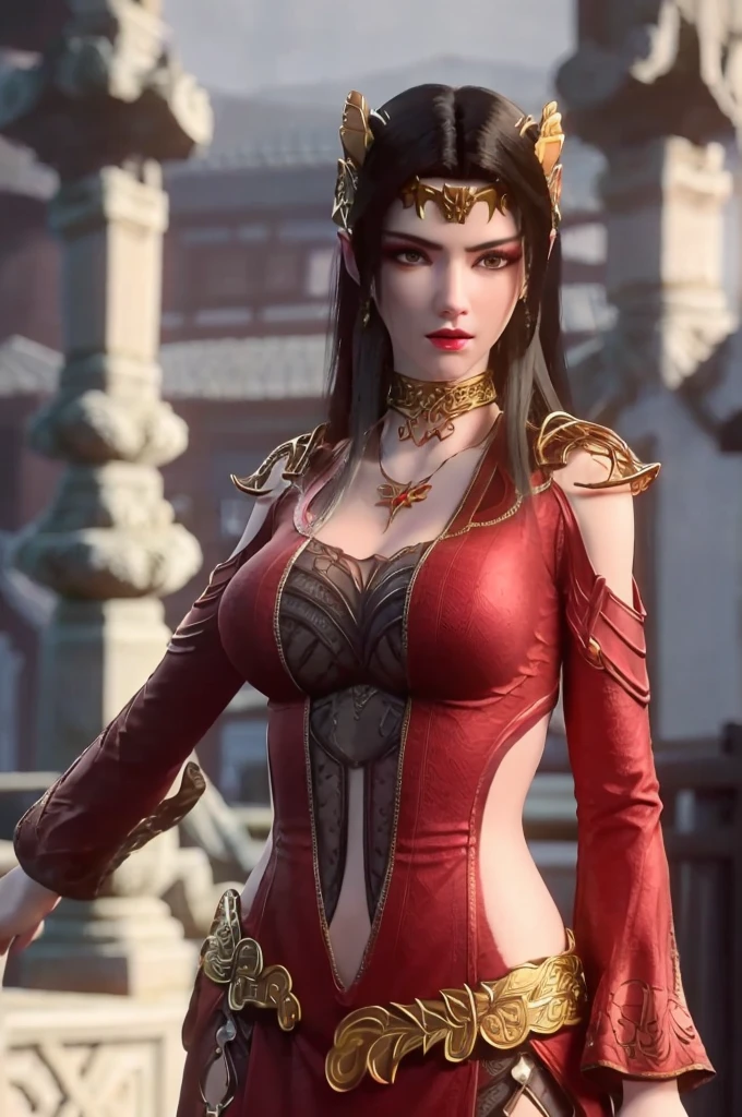 Masterpiece, absurdres, fine detail, HDR, highly detailed face and eyes, photorealistic, (8k, best quality, masterpiece:1.2), ultra-detailed, extremely detailed cg 8k wallpaper, fashion, (crystalstexture skin:1.2), (extremely delicate and beautiful), (masterpiece, best quality:1.2), 1girl, (large breasts:1.2), long hair, ice blue hair, medusa, wearing bra, (looking at viewer), natural lighting, sexy pose, full body, landscape.