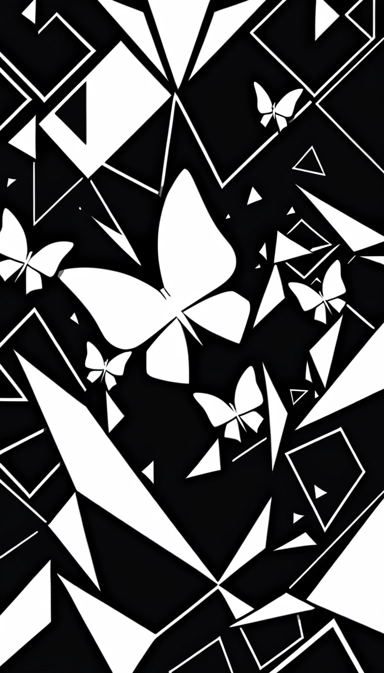 Basic logo black and white of a diamond in form of butterfly, geometric, modern, like a vector, minimalistc