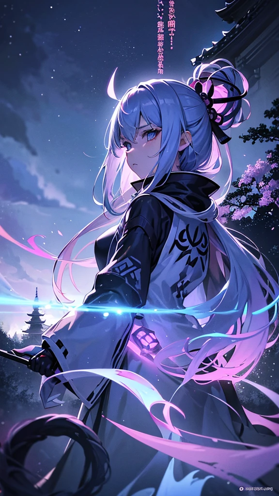 Sure, here’s a unique anime prompt for you:
---
**Prompt Title: "Celestial Samurai of the Lost Epoch"**
**Setting:** A futuristic, post-apocalyptic world where remnants of ancient Japan meet advanced technology.
**Description:** In a vast landscape where cherry blossom trees intertwine with cybernetic architecture, a lone samurai stands at the forefront of a ruined temple. The sky above is a mesmerizing blend of twilight hues, with auroras dancing across the heavens. The samurai's armor is a mix of traditional Japanese design and high-tech enhancements, glowing softly with neon blue and purple circuits. His katana, forged from a mysterious alloy, emanates an ethereal light, ready to cut through both time and space.
**Character Details:**
- **Protagonist:** A young, enigmatic samurai with a stoic expression, his eyes reflecting the lost histories and future possibilities. His hair, long and silver, flows gently in the wind, contrasting with the sharp, angular lines of his armored suit.
- **Companion:** A small, floating AI drone resembling a mystical fox spirit, its holographic body shimmering with ancient runes and modern digital codes.
**Background Elements:**
- **Ruined Temple:** Overgrown with bioluminescent flora, the temple’s structure merges Shinto architecture with futuristic elements. Holographic scrolls float around, displaying forgotten legends.
- **Sky:** A stunning blend of twilight blues, purples, and greens, with the Milky Way visible alongside futuristic satellites and distant space stations.
- **Environment:** The ground is a mosaic of cracked earth and technological remnants, with streams of digital data flowing like rivers, creating an eerie yet beautiful contrast.
**Art Style:** Hyper-detailed, with a focus on the interplay between traditional Japanese aesthetics and advanced technology. Vibrant, high-contrast colors with meticulous attention to light and shadow to create a dynamic, immersive scene.