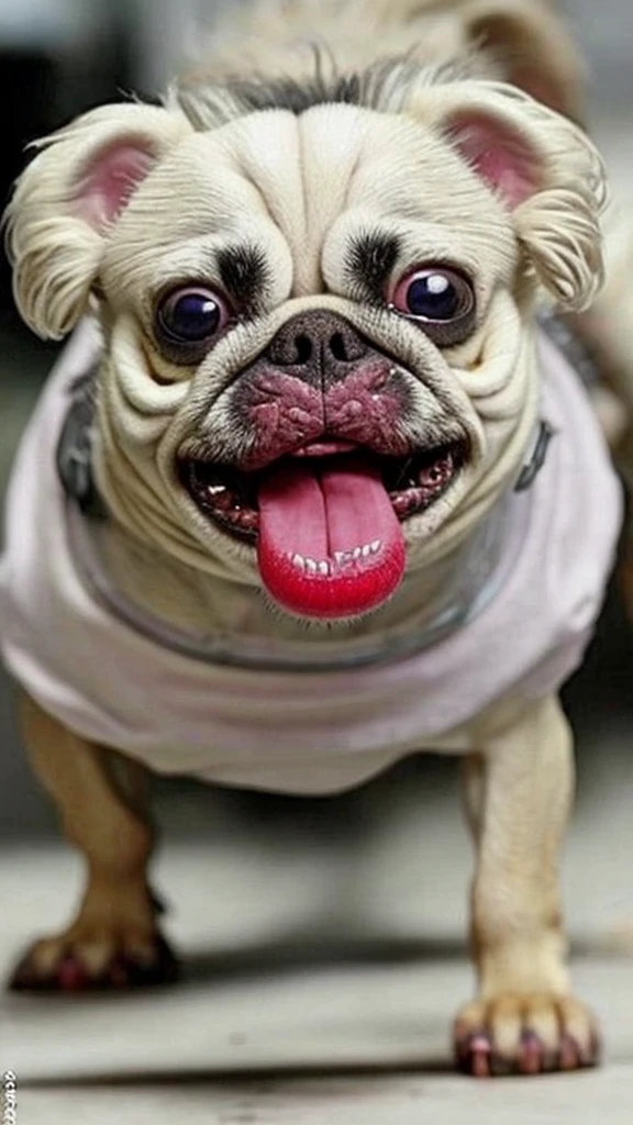 bulging eyes, googly eyes, big eyes, small dog, ugly, vicious dog, angry, bloody