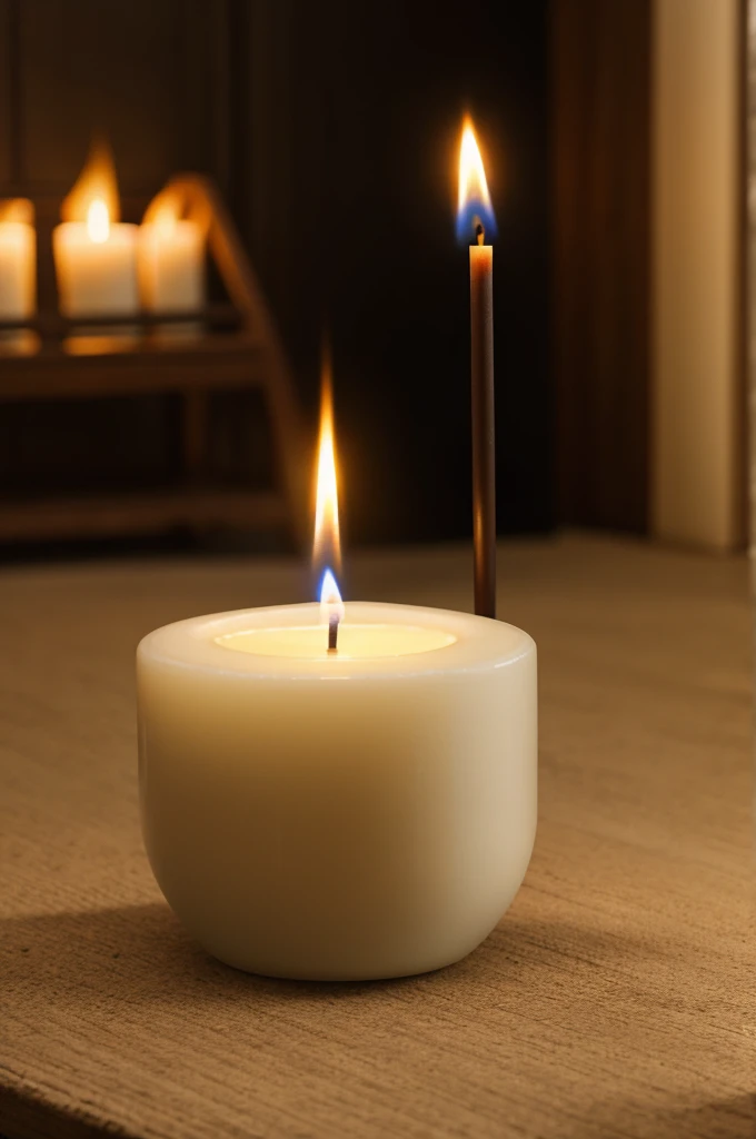 A beautiful candle is burning in adncingpose