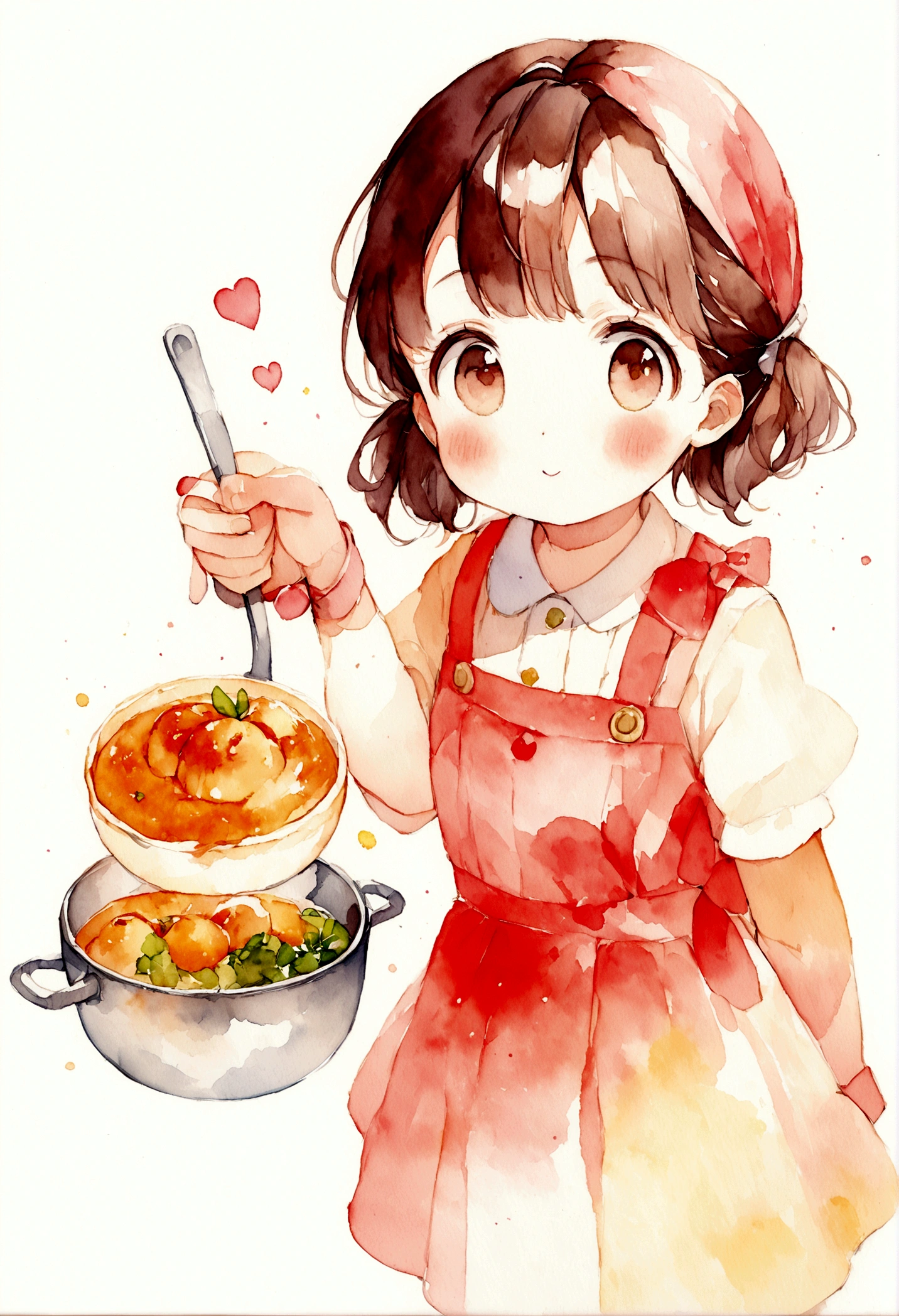 Children&#39;s cooking studio poster、Western food、Group of 2、looks fun、cute、watercolor