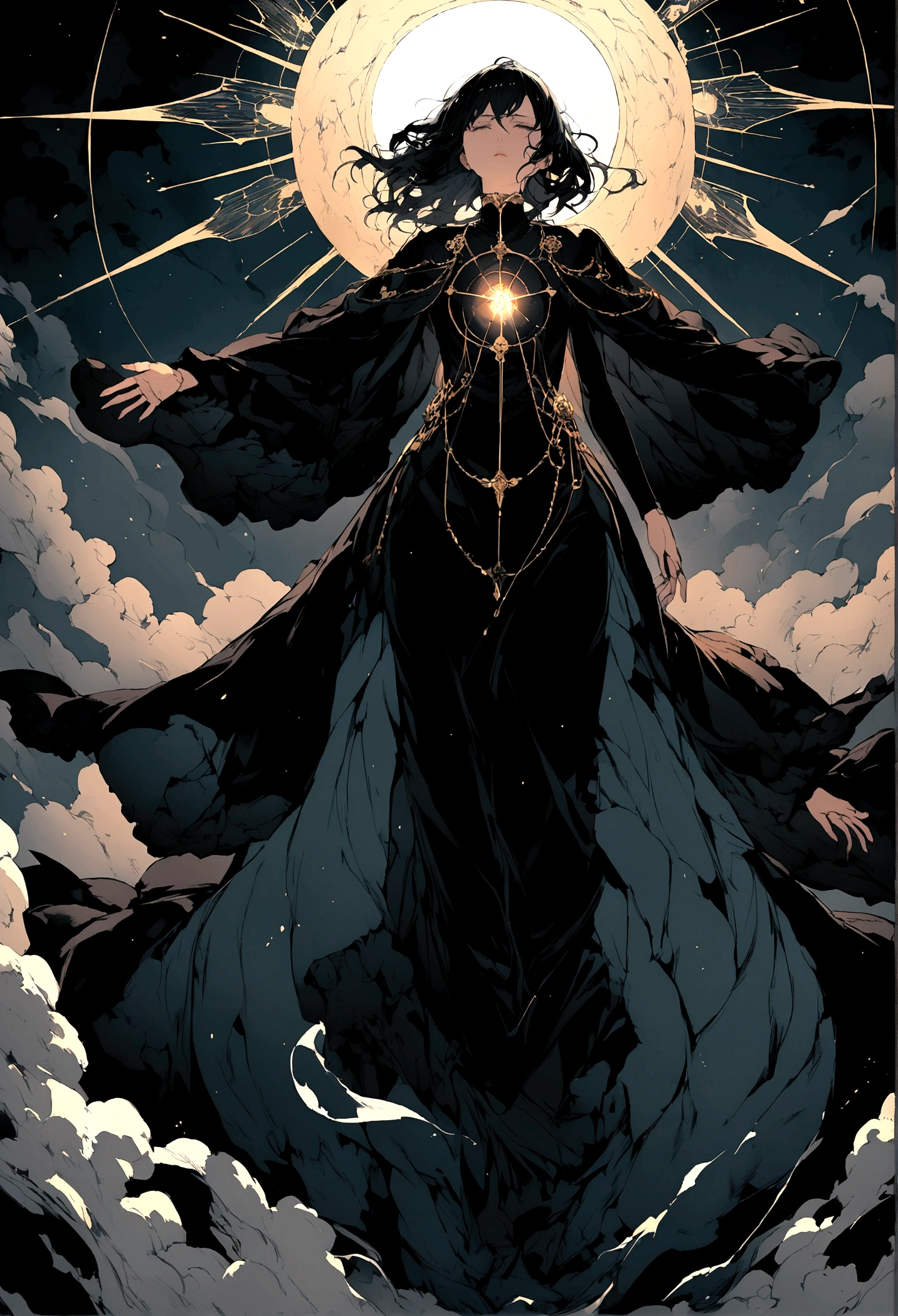 Illustration of all black clothes