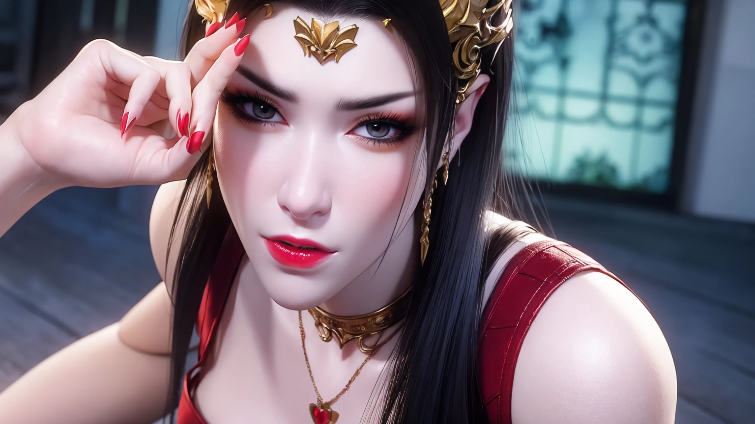 (lifelike, high - resolution:1.3), 1 girl with a perfect body, Super fine face and eyes,slong hair, Tank top of random colors:1.2, short jeans, big boob,Expose cleavage5)), aurora, lightning, hyper-realistic graphics, most realistic graphics, 1 girl, alone, solo, Extremely sharp, surreal image, (((frontal portrait: 1)))."