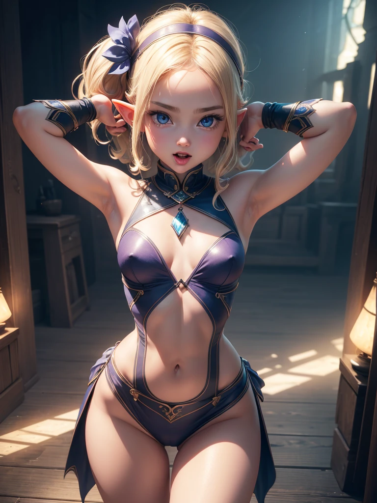 a  beatiful teen,  showing your body, showing your charm, perfect body, small waist. Wearing short clothes, dynamic pose. Small girlelicade girl girl. Ultra resolution, baby face, cute face, aheg tongue, showing tongue, baby face, perfect eyes, perfect anrfect hand, perfect body. 8k ultra hd, ultra definition, photorealistic digital art, high quality illumination, high definition textures. Cinematic ambience, fantasy background, FLOREST SCENE, sexy pose, nipples
