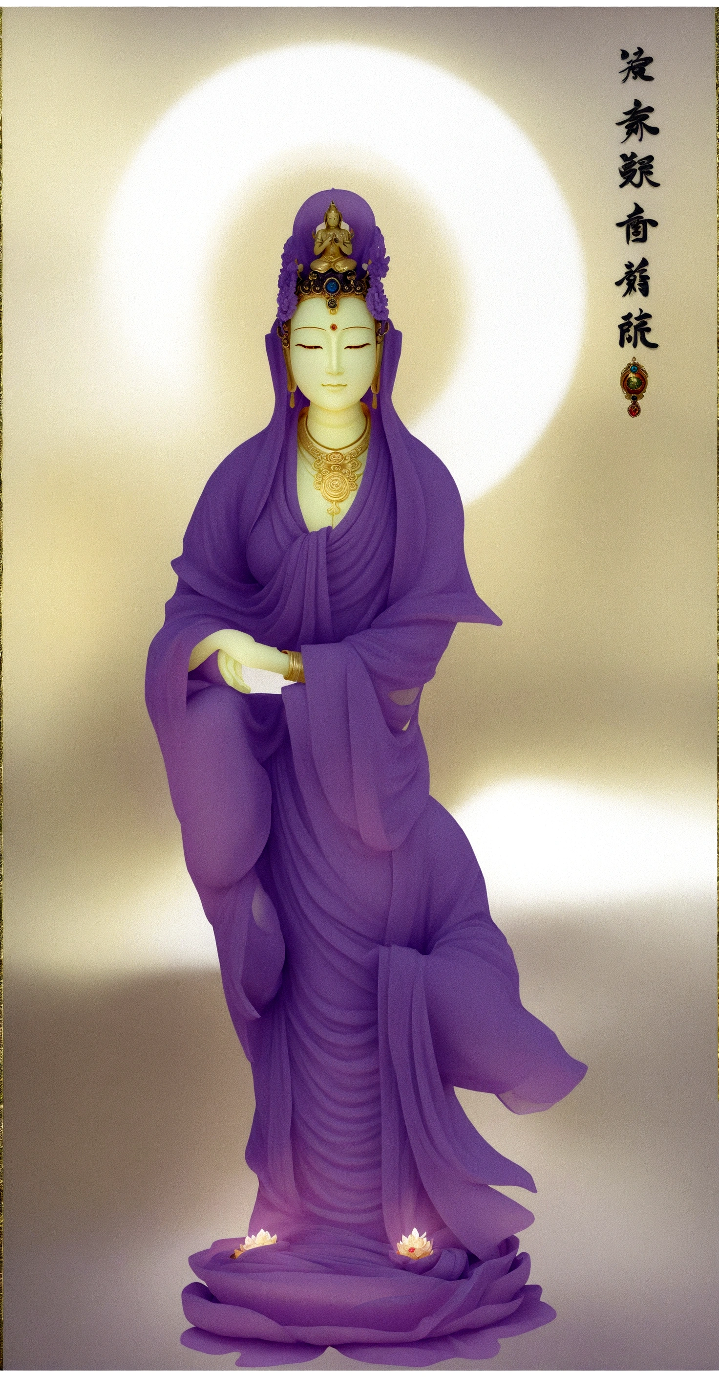 Guanyin Bodhisattva 3D rendering