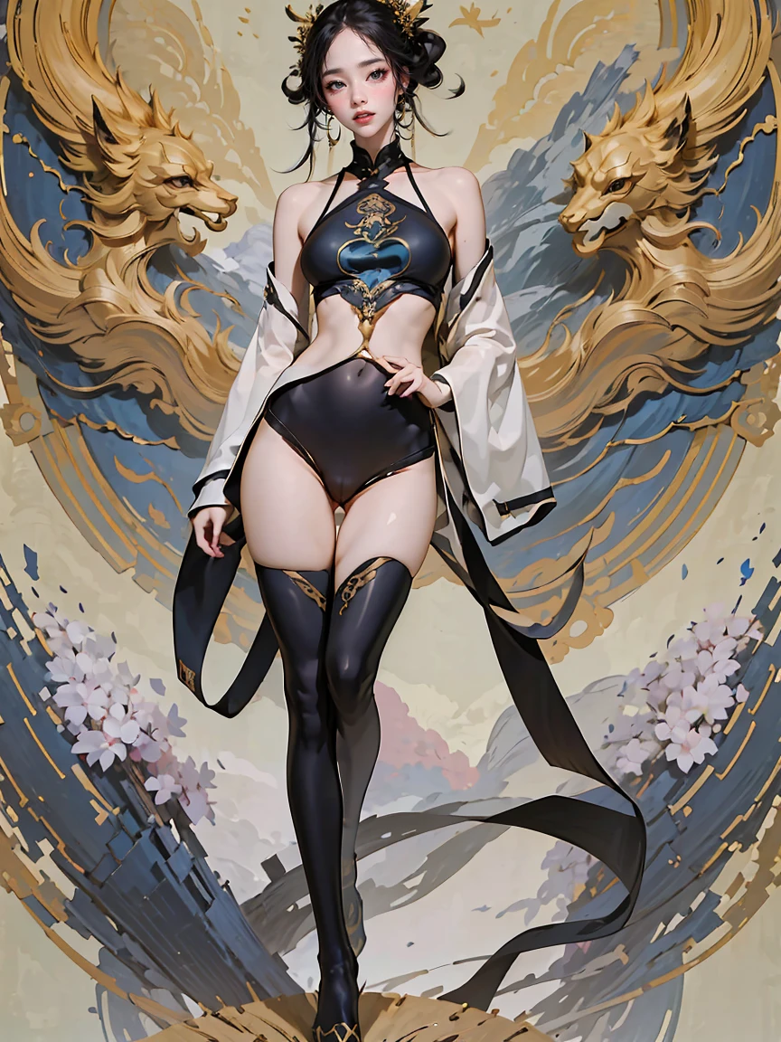 (masterpiece, best quality:1.2), 1girl, solo,GFAhri, fullbody,Axisymmetric Composition, Smile, Neckline, Rich Background, Depth of Field,leggings,cameltoe,((thin gap:1.4))