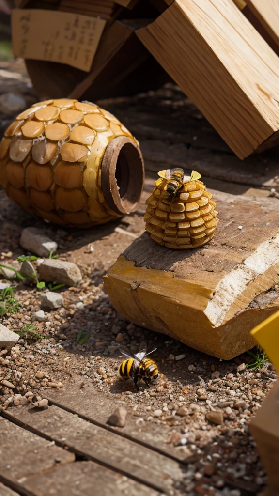 A beehive about 10cm in size、photograph、ground、