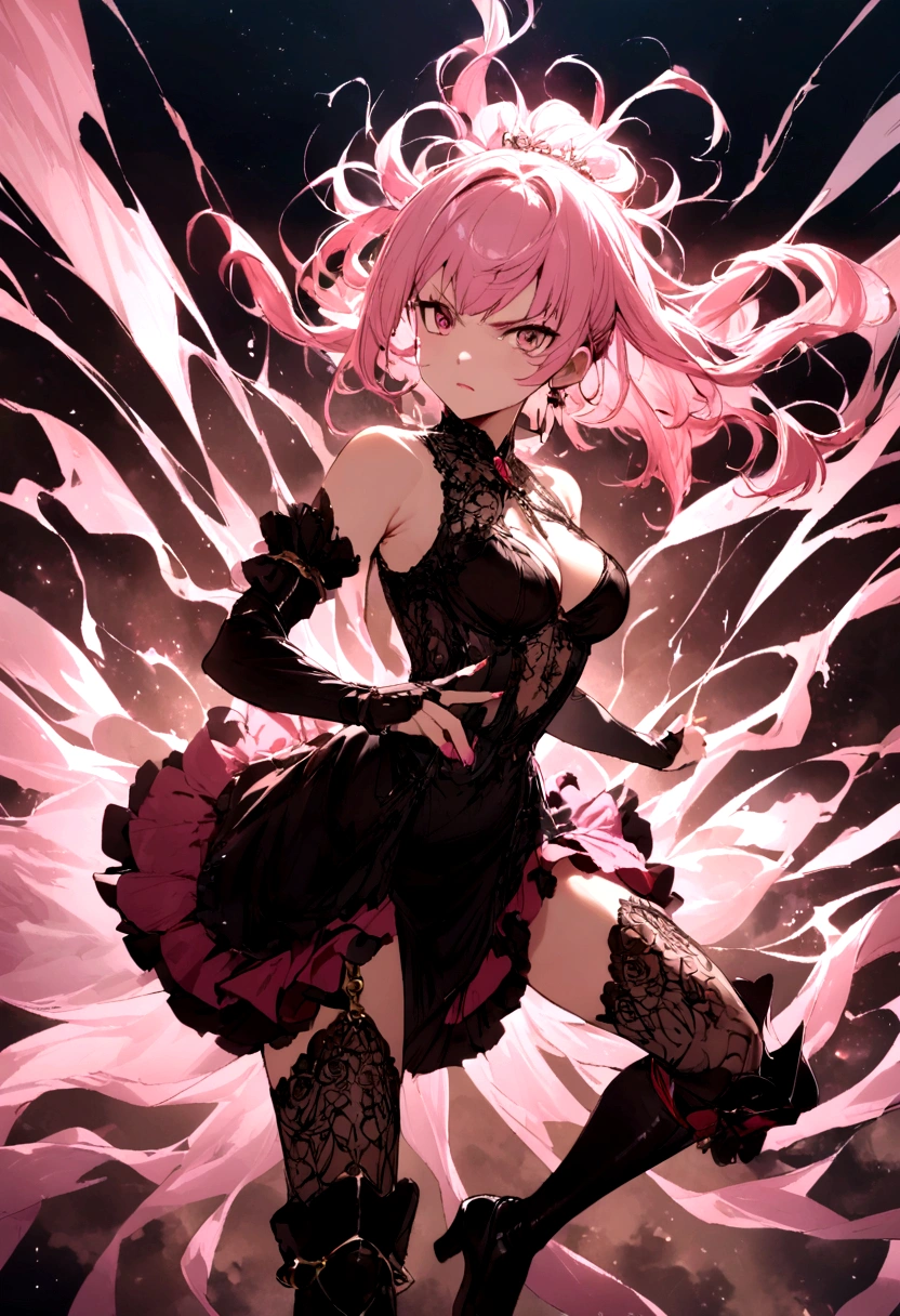 Fatal、、Pink Hair Woman、A lot of blood from the stomach
