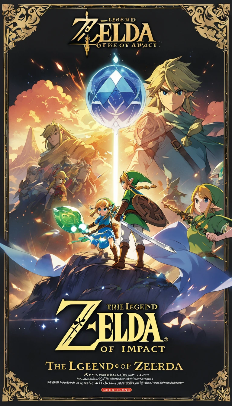 The Legend of Zelda cover art, Anime Visual, Detailed key animation art, The Legend of Zelda Official Anime Artwork,  Ethereal anime impact