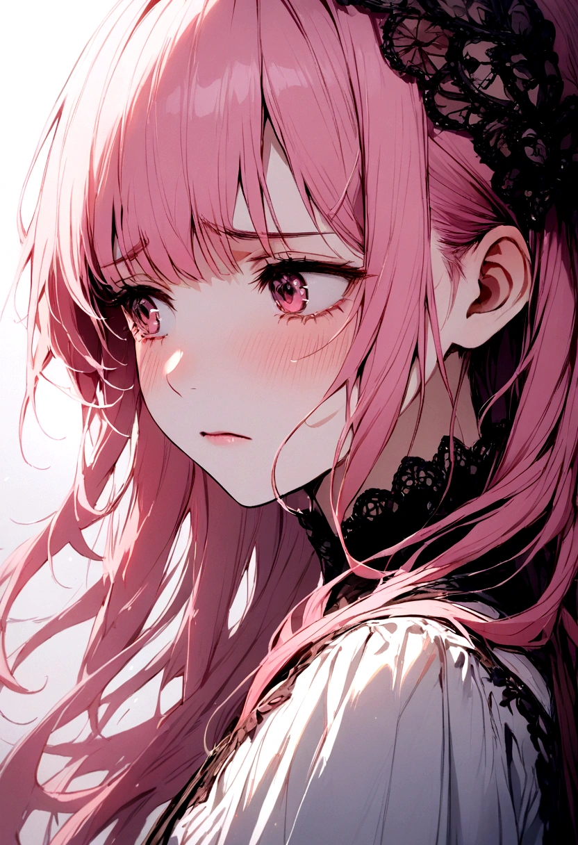 Pink haired girl, Sadness