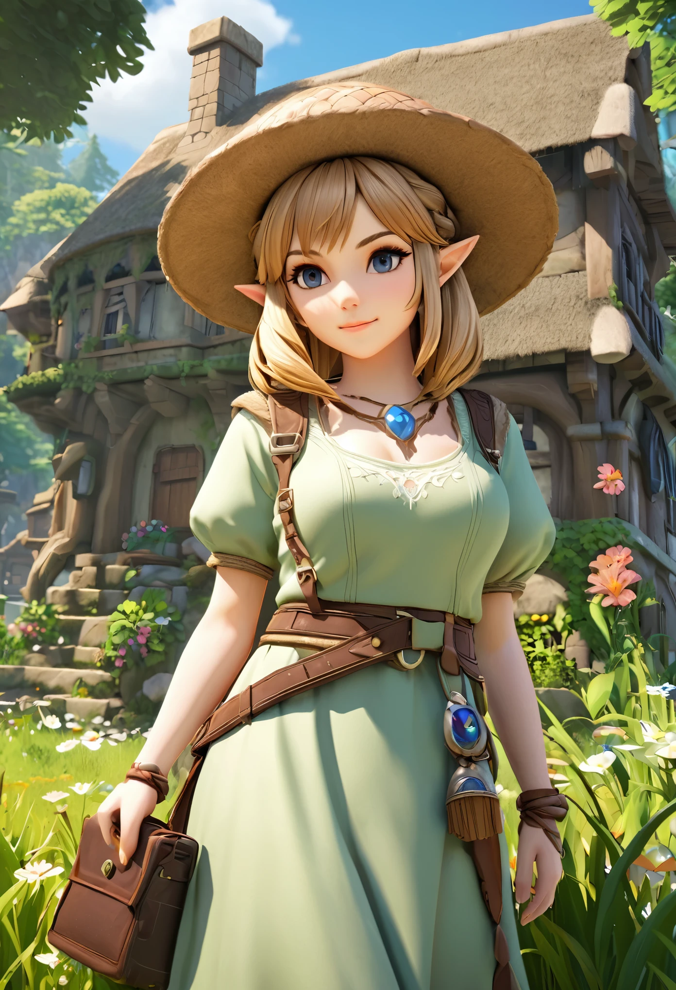 The Legend of Zelda, Dreaming Island, Official Fan Art, First Grand Prize Winner, Fantasy adventure RPG, Charming character, Full 3D CG, Optimized Octa Rendering, Aesthetic posters that attract new players, 