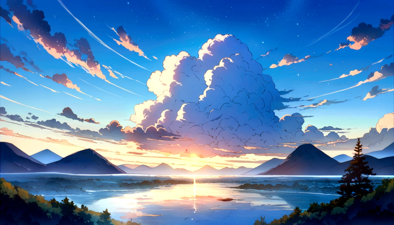a picture of the sky with cloud and sun shining in the background, beautifull y cloud. anime, anime cloud, anime sky, blue sea. by Makoto Shinkai, beautiful anime scenery, Space Sky. by Makoto Shinkai, anime. by Makoto Shinkai, by Makoto Shinkai, by Makoto Shinkai, ( ( makoto shinkai ) ), anime scenery, anime atmospheric, Makoto Shinkai's Style, makoto shinkai. —h 2160, makoto shinkai. High detail, wallpaper anime blue water, Bright Sky、Heaven Background, cloud. Fantasy, anime landscape wallpaper, Makoto Shinkai's art style.(Quality-8k)