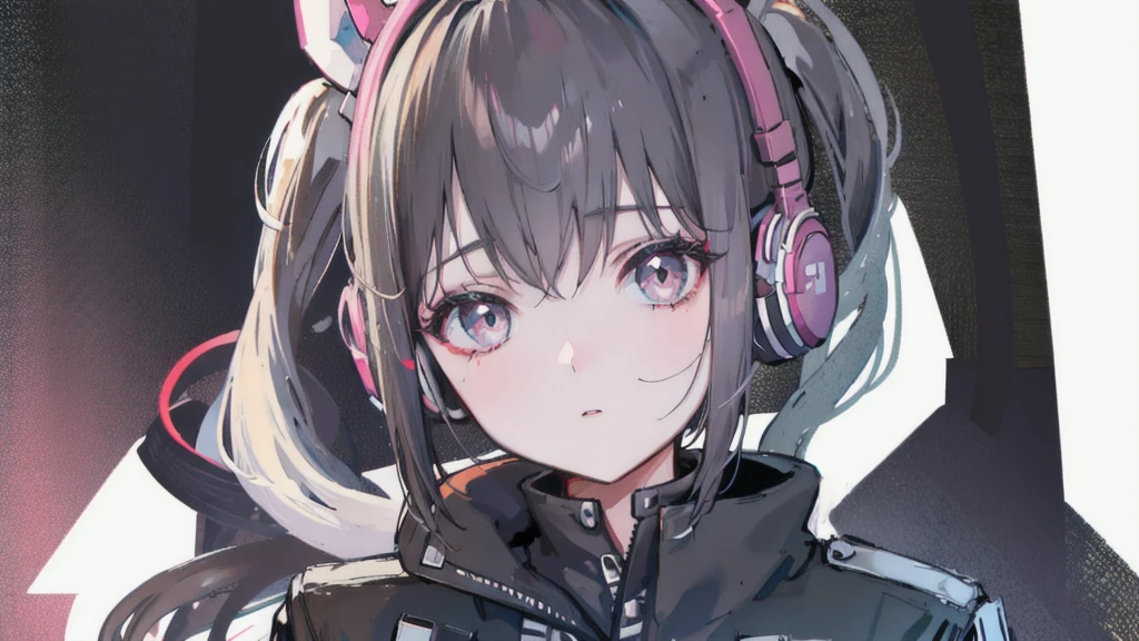 night, One Girl, Headphones, Downcast eyes, Black Hair, Dark Eyes,