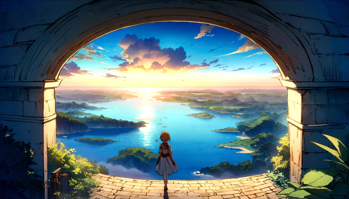 a picture of the sky with cloud and sun shining in the background, beautifull puffy cloud. anime, anime cloud, anime sky, blue sea. by Makoto Shinkai, beautiful anime scenery, Space Sky. by Makoto Shinkai, anime. by Makoto Shinkai, by Makoto Shinkai, by Makoto Shinkai, ( ( makoto shinkai ) ), anime scenery, anime atmospheric, Makoto Shinkai's Style, makoto shinkai. —h 2160, makoto shinkai. High detail, wallpaper anime blue water, Bright Sky、Heaven Background, cloud. Fantasy, anime landscape wallpaper, Makoto Shinkai's art style.(Quality-8k)